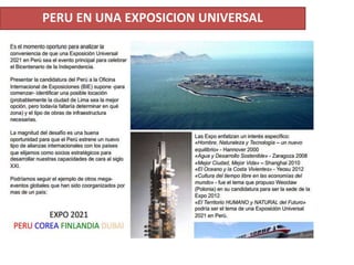 PERU EN UNA EXPOSICION UNIVERSAL
 