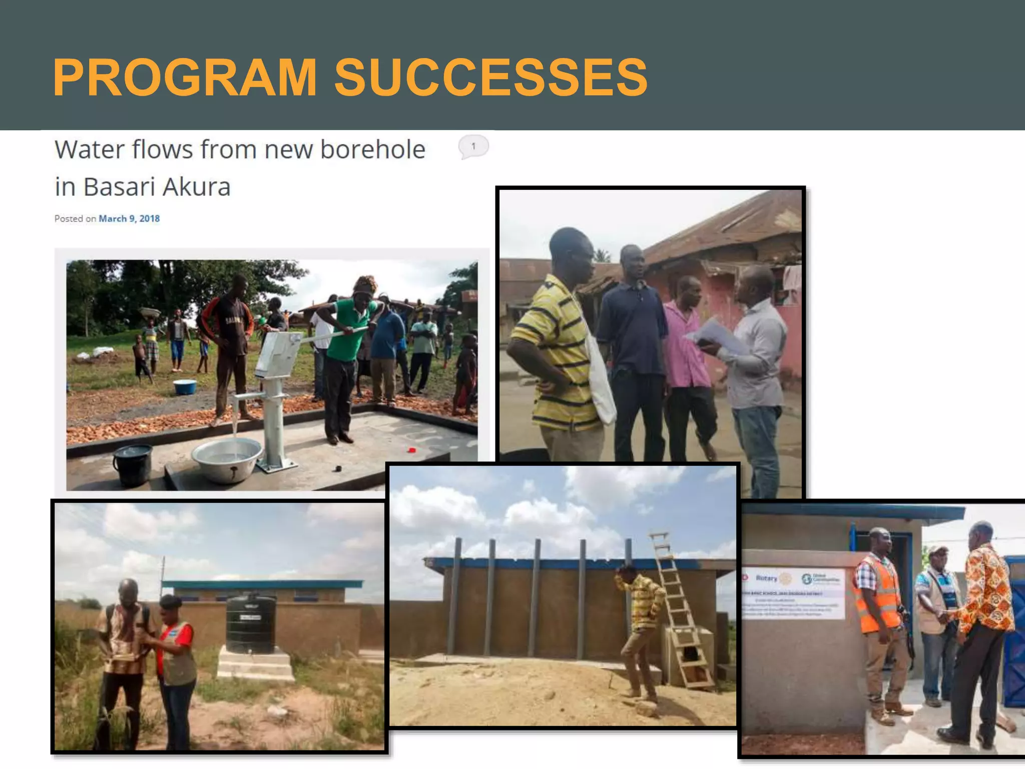 PROGRAM SUCCESSES
 