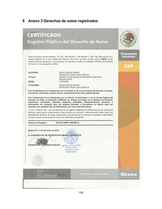 105
8 Anexo 3 Derechos de autos registrados
 