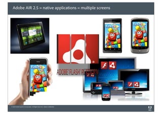 Adobe AIR 2.5 = native applications = multiple screens




© 2010 Adobe Systems Incorporated. All Rights Reserved. Adobe Confidential.
 