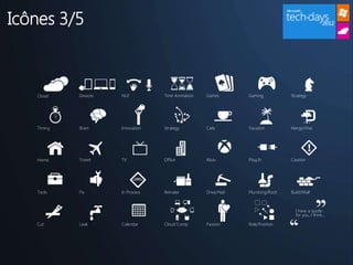 Icônes 3/5



   Cloud    Devices   NUI          Time Animation   Games        Gaming          Strategy




   Timing   Brain     Innovation   Strategy         Cafe         Vacation        Merge/Vise




   Home     Travel    TV           Office           Xbox         Plug In         Caution




   Tools    Fix       In Process   Remake           Drive/Nail   Plumbing/Root   Build/Wall



                                                                                   I have a quote
                                                                                   for you, I think...

   Cut      Leak      Calendar     Cloud Comp       Passion      Role/Position
 