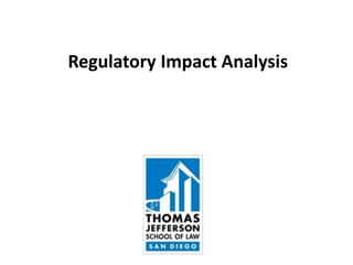 Regulatory Impact Analysis
 