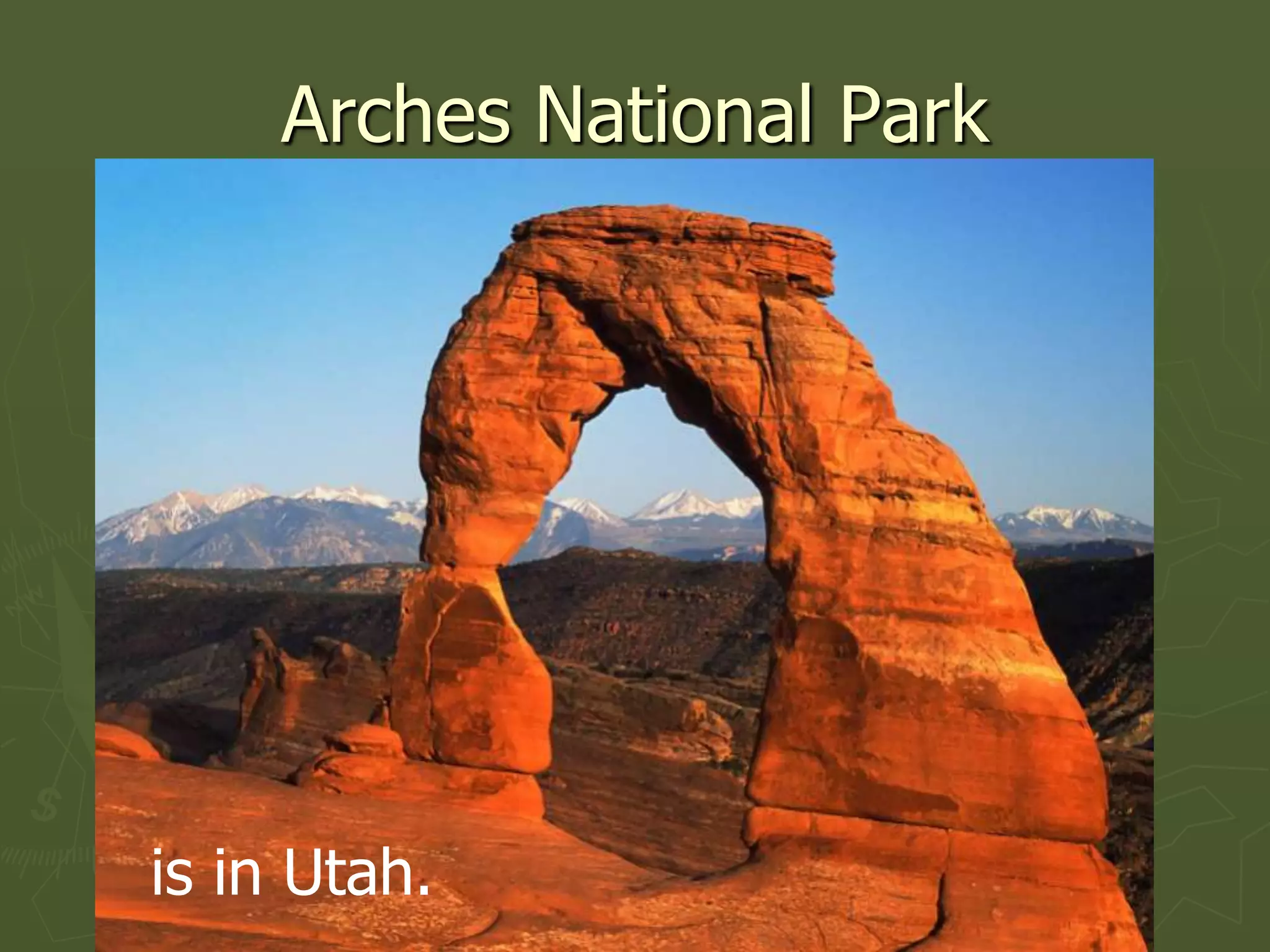 Arches National Park




is in Utah.
 