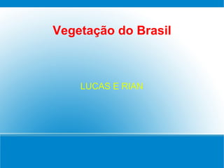 Vegetação do Brasil
LUCAS E RIAN
 
