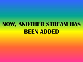 NOW, ANOTHER STREAM HAS
BEEN ADDED
 