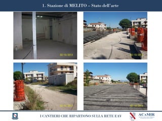 I CANTIERI CHE RIPARTONO SULLA RETE EAV
1. Stazione di MELITO – Stato dell’arte
 
