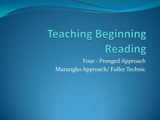 Four - Pronged Approach
Marungko Approach/ Fuller Technic
 