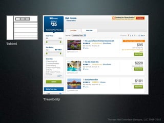 Tabbed




         Travelocity




                       Theresa Neil Interface Designs, LLC 2009-2010
 