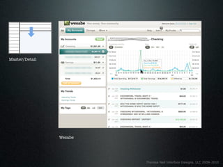 Master/Detail




                Wesabe




                         Theresa Neil Interface Designs, LLC 2009-2010
 