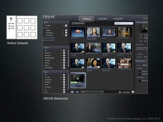 Reﬁne Dataset




                DELVE Networks




                                 Theresa Neil Interface Designs, LLC 2009-2010
 