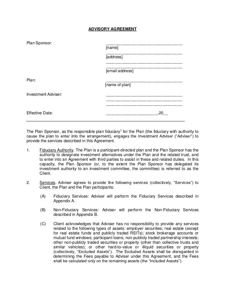 Investment Advisory Agreement Template India