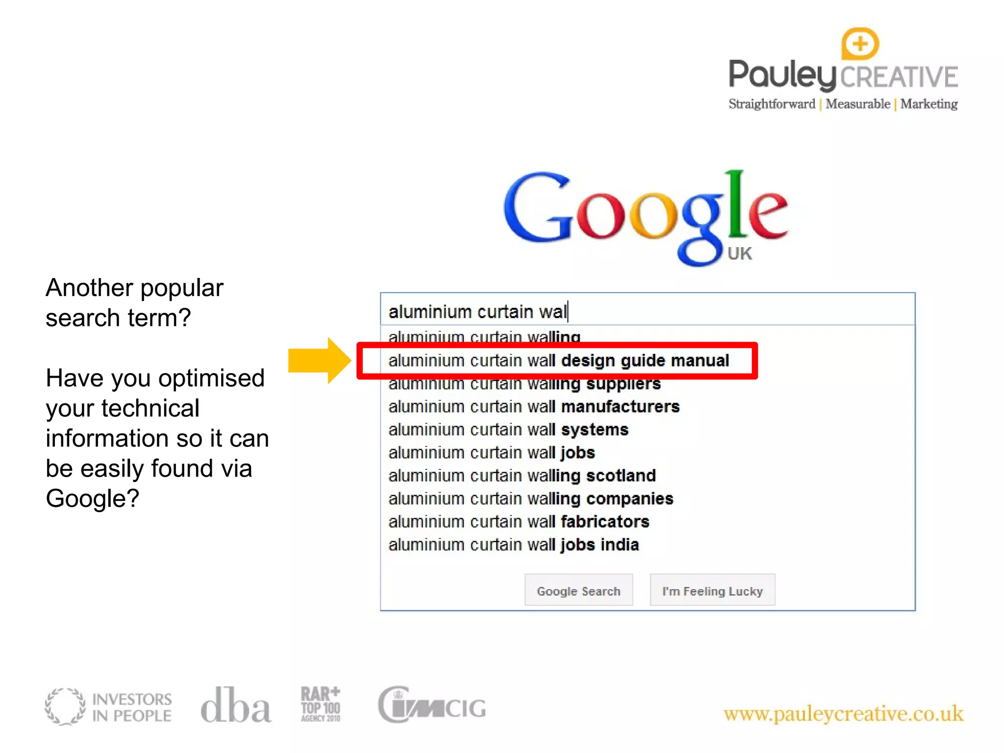 Another popular search term? Have you optimised your technical information so it can be easily found via Google? 