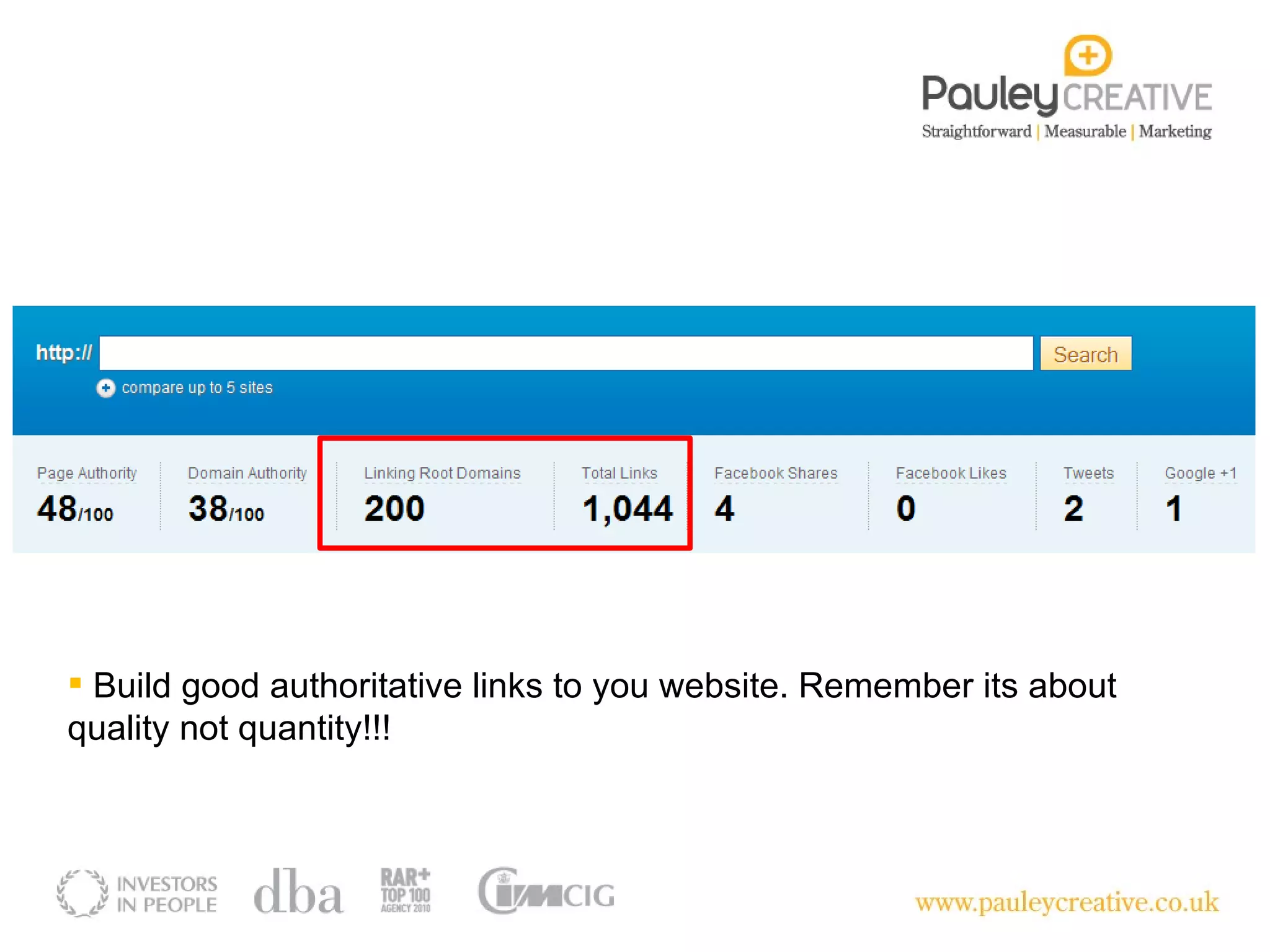 Build good authoritative links to you website. Remember its about quality not quantity!!! 