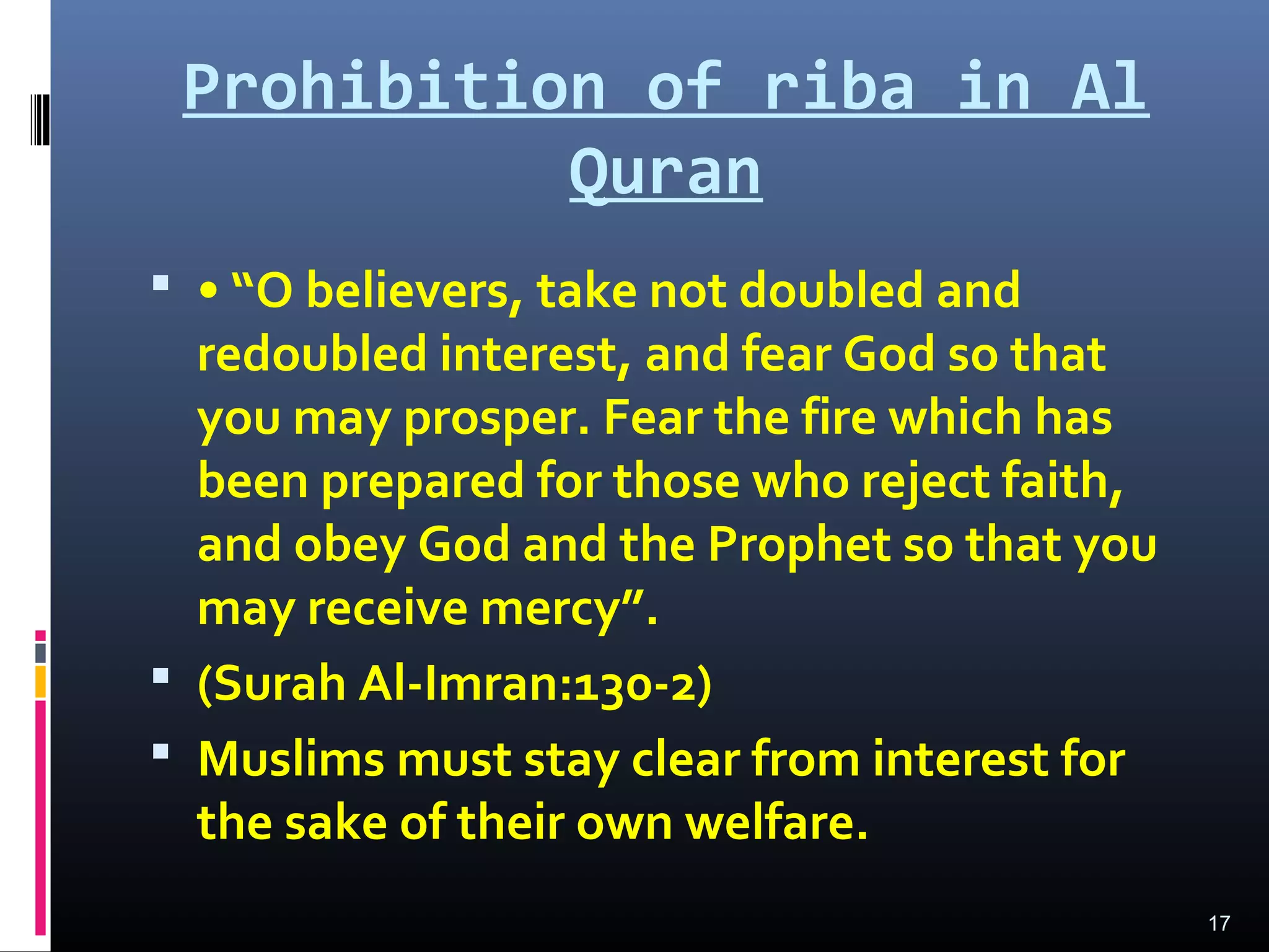 Prevent Riba Riba prohibited in islam | PPT