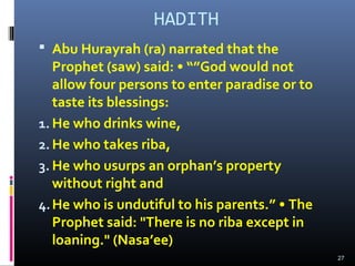 Riba prohibited in islam | PPT
