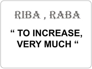 Raba Raba Ribi Ribi Riba , Raba | PPTX