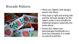 Ribbon Craft for fashion design in FDDI Course | PPTX