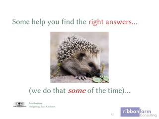 Attribution:
Hedgehog: Lars Karlsson
Some help you find the right answers…
12
(we do that some of the time)…
 