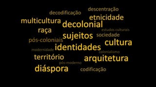decolonial
diáspora
identidades
sujeitos
cultura
arquitetura
 