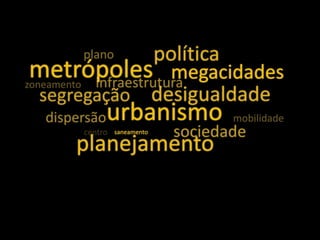 urbanismo 
saneamento 
megacidades 
metrópoles  