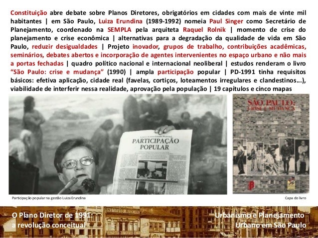 Urbanismo  Panorama São Paulo