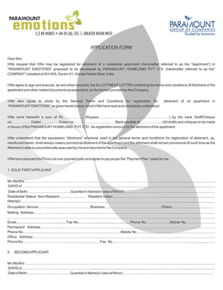 Emotions Booking Form