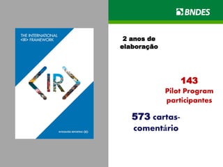 2 anos de
elaboração
573 cartas-
comentário
143
Pilot Program
participantes
 