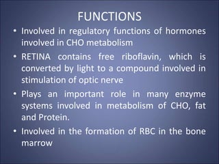 RIBOFLAVIN – VITAMIN B2 functions, sources, deficiency and requirements ...