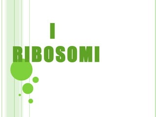 I RIBOSOMI 
