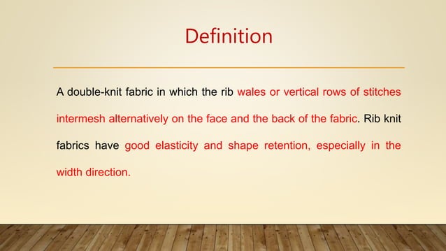 KNITTING - Rib structure | PPTX