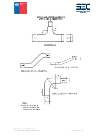 Pliego Técnico Normativo RIC N° 04
SEC - División de Ingeniería de Electricidad P á g i n a 81 | 90
BANDEJAS PORTACONDUCTORES
LAMINA 3 DE 3. ACCESORIOS
 