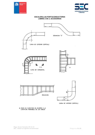 Pliego Técnico Normativo RIC N° 04
SEC - División de Ingeniería de Electricidad P á g i n a 83 | 90
ESCALERILLAS PORTACONDUCTORES
LAMINA 2 DE 2. ACCESORIOS
 