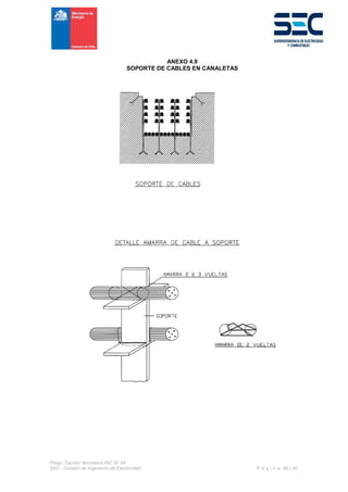 Pliego Técnico Normativo RIC N° 04
SEC - División de Ingeniería de Electricidad P á g i n a 85 | 90
ANEXO 4.9
SOPORTE DE CABLES EN CANALETAS
 