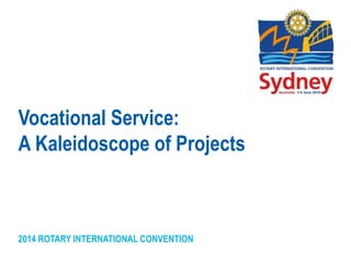2014 ROTARY INTERNATIONAL CONVENTION
Vocational Service:
A Kaleidoscope of Projects
 