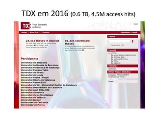 TDX em 2016 (0.6 TB, 4.5M access hits)
 