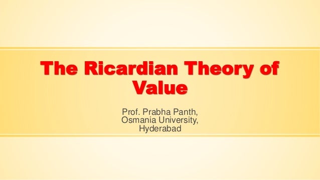 understanding the economics of ricardian