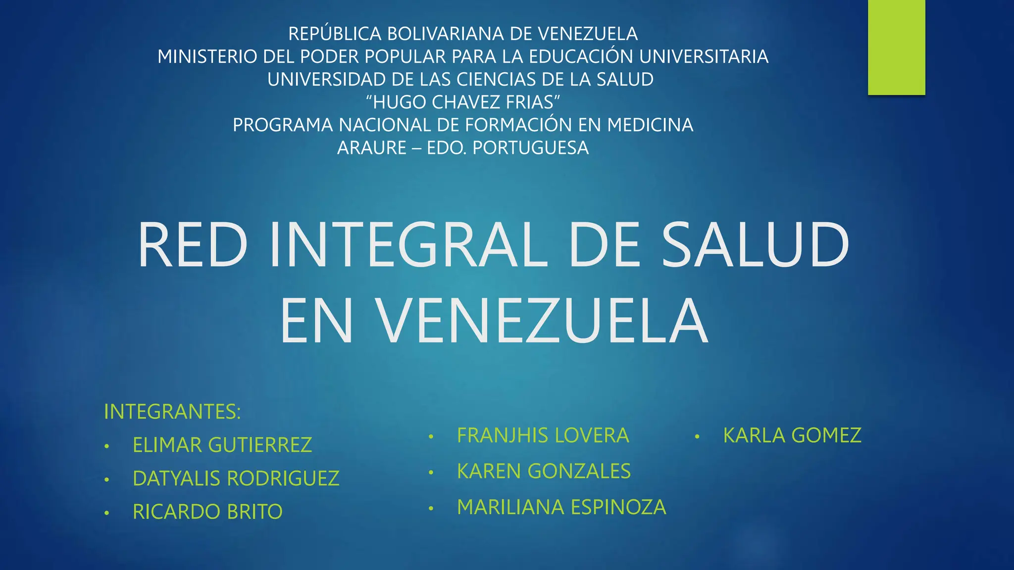 RED INTEGRAL DE SALUD EN VENEZUELA MEDICINA | PPTX