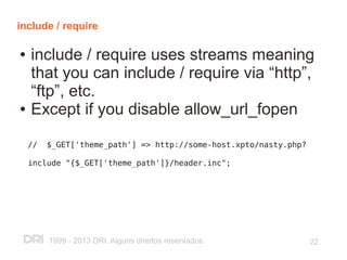 PHP and Application Security - OWASP Road Show 2013