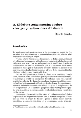 35
El debate contemporáneo sobre el origen y las funciones del dinero
i. Carácter relacional de las sociedades
Las socieda...