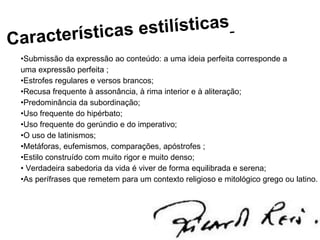 Características poéticas de Ricardo Reis