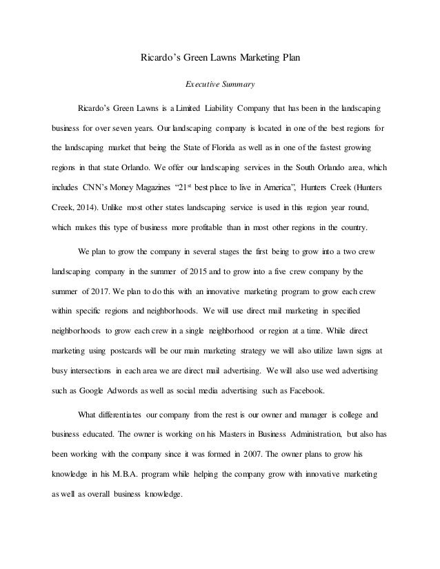 landscaping marketing plan