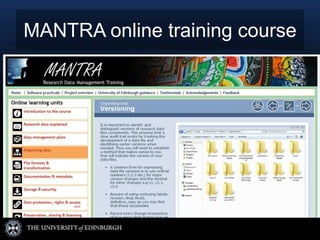 MANTRA online training course
 