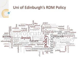 Uni of Edinburgh’s RDM Policy

 