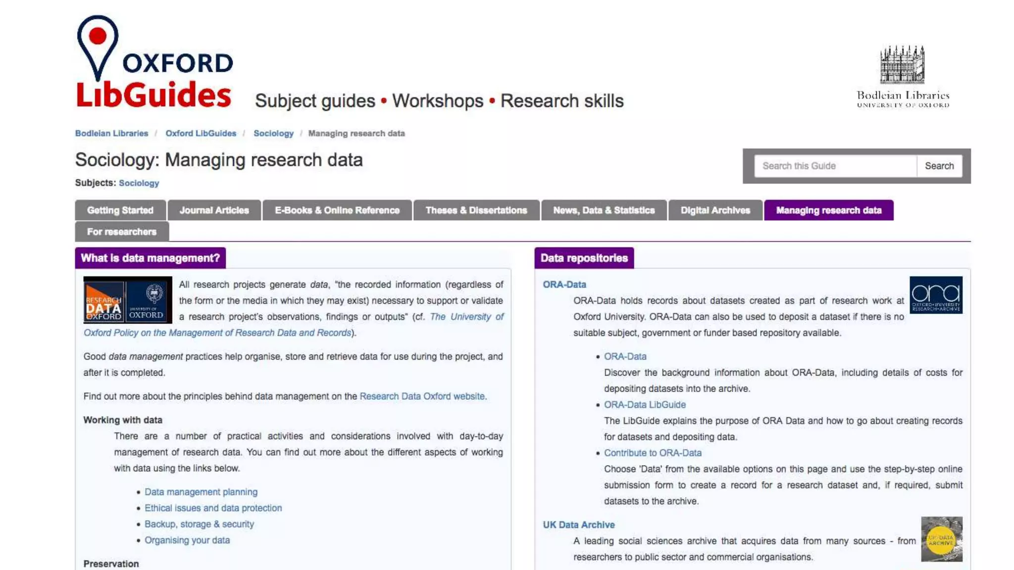 3bPic of lib guide with rdm tab
• Voluntary take up
• More being rolled out
 