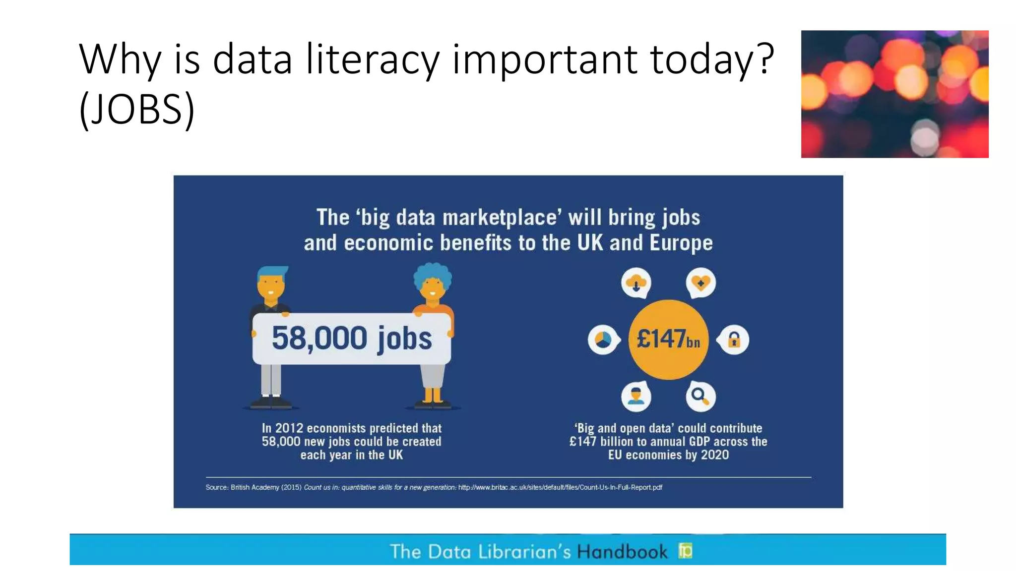 Why is data literacy important today?
(JOBS)
 