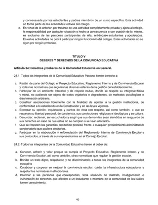 REGLAMENTO INTERNO DE CONVIVENCIA ESCOLAR 2025 | PDF
