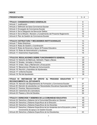 REGLAMENTO INTERNO DE CONVIVENCIA ESCOLAR 2025 | PDF