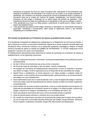 REGLAMENTO INTERNO DE CONVIVENCIA ESCOLAR 2025 | PDF