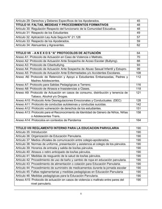 REGLAMENTO INTERNO DE CONVIVENCIA ESCOLAR 2025 | PDF