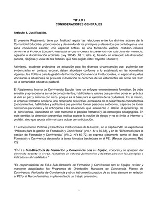 REGLAMENTO INTERNO DE CONVIVENCIA ESCOLAR 2025 | PDF